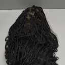 Boho Braided Wigs Knotless Braided Wigs for Women Full Double Lace Box Braid Wig with Baby Hair Synthetic Lace Front Braided Wig 36" Black