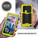 Samsung S23 Plus Case with Screen Camera Protector Kickstand, Samsung S23 Plus Rugged Military Metal Heavy Duty Case with Stand Screen Protector Slide Camera Cover for Man Outdoor (Yellow)
