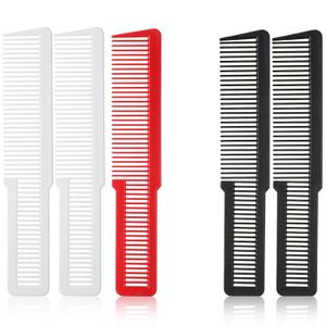 5 Pcs Hair Cutting Comb Fine Tooth Barber Comb Plastic Pocket Combs for Men Barber Combs Professional All Purpose Clipper Comb Set for Men Women Stylists Home Salon, 3 Colors (Black, White, Red)
