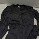 Danysu Double Lined High Round Neck Long Sleeve Tops for Women with Built in Bra Nylon Basic Crop Fall Tee Shirts (Medium, Black)