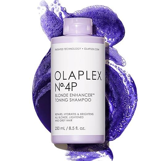 Olaplex Nº.4P Blonde Enhancer Purple Toning Shampoo: Neutralizes Brassiness & Strengthen | Repairs Damages & Hydrates Hair | For Coily, Curly, Straight, and Wavy, 250 mL / 8.5 Fl. Oz.