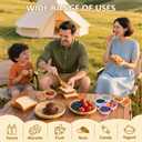 ARTLEO 4 Pack Silicone Snack Containers with Lids, Reusable and Leekproof, 2 Compartment, Sauce Dip Snackle Box Container, to Grab and Go with Prep For Kids, Bpa Free (Yellow Blue)