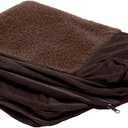 Furhaven Replacement Dog Bed Cover Sherpa & Chenille Sofa-Style, Machine Washable - Coffee, Medium
