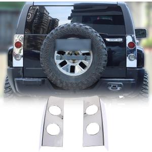 Tail Light Cover Compatible with Hummer H3 2005-2009, ABS Tail light Shell Trim Cover, Rear Tail lamp Decorative Protection Trim, 2PCS(Bright Silver)