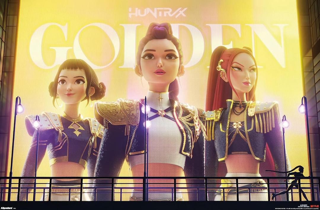 Netflix KPop Demon Hunters (2025) - Huntrix Golden Wall Poster, 34L" x 22.4W", Premium Unframed Version