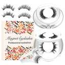 Magnetic Eyelashes Lash Kit for Women Over 50 with Applicator Wispy False Eyelashes No Glue No Liner Waterproof Reusable Magnetic Lashes Easy 5-Second Application for Shaky Hands (Twilight+Allure)