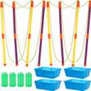 Lenwen 4 Sets Giant Big Large Wands Bubble Kit Maker Set Summer Bubble Wand Toys Bulk with Refill and Tray Toys for School Fun Outdoor Activities Boys Girls Adults Birthday Party Supplies