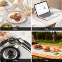 Faux Leather 100% Waterproof Oil-Proof Wipeable Heat Resistant Vinyl Placemats Set of 6 for Dining Table, Kitchen, Coffee Table, Indoor & Outdoor, Non-Slip, Easy Clean, Parties & GiftsLight White