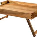 Extra Large Folding Bed Tray Table, 22 x 14 Acacia Wood Breakfast Tray, Food Serving Tray with Legs for Eating in Bed