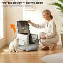 Stainless Steel XXL Cat Litter Box with 120 Lid, Enclosed Top Entry High-Sided Anti-Leak Cat Box, Dog Proof Litter Box for Multiple Cats, Includes Litter Step & Scoop