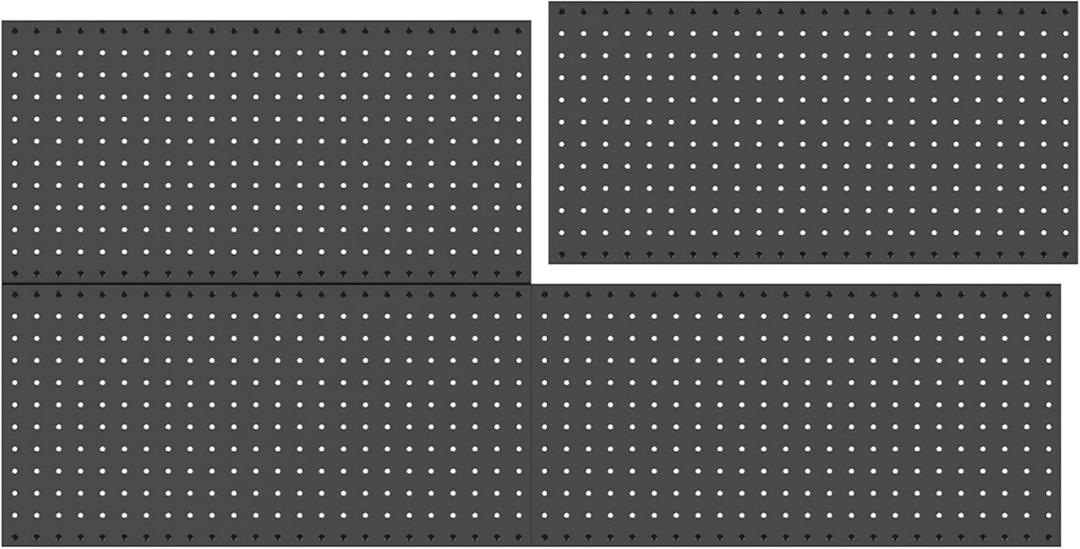 WALMANN Metal Pegboard Panels for Wall Tools Storage Pegboard for Garage, Workbench, Modular Peg Board Tool Organizer Board (Black 12"x24", Pack of 4)
