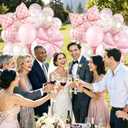 Bow Balloons,Light Baby Pink White Balloon with Bow Foil Balloon,for Women Birthday Party Bachelorette Bridal Engagement Coquette Theme Wedding Anniversary Supplies