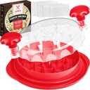 Red Chicken Shredder + 6 Freezer Bags | 20 oz | Hardened, Anti-Slip Chicken Shredder Tool Twist with See-Through Lid | Safer-than-Knives Meat Shredder Tool Twist | Dishwashable | Chicken Puller