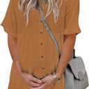 PYGFEMR Women's Short Sleeve Babydoll Dress Button Down Dresses with Pockets, XXL