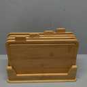 12.6"L x 9"W Bamboo Cutting Board Set of 4 - Wood Cutting Board Set with Holder, Chopping Boards Set with Food Icons, Juice Groove - Ideal for Meat, Fish, Bread, Vegetable, Fruit Chopping