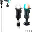 Battery Navigation Lights for Boats,Telescoping Boat Lights Bow and Stern,3AAA Battery Operated,30-52.4 Inches,Fixed Base,for Kayak,Boats