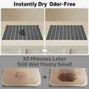 Large Stone Dish Drying Mat for Kitchen Counter, Quick Dry Dish Drying Mats, Foldable Absorbent Diatomaceous Earth Mats for Plate Rack Bottles Cups, Match Any Countertop (Dark Gray 24"×16" & 8"x4")