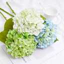Waipfaru Hydrangea Artificial Flowers, 4PCS Real Touch Flowers, 20" Faux Hydrangea Flowers, Latex Real Touch Hydrangeas, Fake Flowers for Home Decor Party Bouquet Wedding Decoration, Green