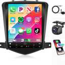 4Core 2G+64G Car Stereo Radio for Chevrolet Cruze J300 2009-2014, Rimoody 9.7 inch Carplay Android Auto for Chevy Cruze GPS Navigation System Touchscreen WiFi Mirror Link BT FM/RDS SWC Backup Camera