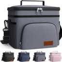 HOTOR Insulated Lunch Box for Men & Women - Leak-Proof Cooler Lunch Bag with 4 Pockets, Adjustable Strap, Ideal for Work, Picnic, Travel - Medium, Light Grey,10.2"6.9"8.5"