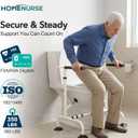 HOMENURSE Toilet Safety Rails for Seniors, Heavy Duty Toilet Safety Frame with Adjustable Height & Width, 350 lb Toilet Handles for Elderly and Disabled, Handicap Grab Bars