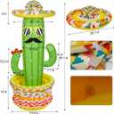 Triumpeek Inflatable Cactus Cooler, 55" Fiesta Cactus Ice Bucket Wearing Sombreros for Summer Swimming Pool Hawaiian Themed Party Supplies