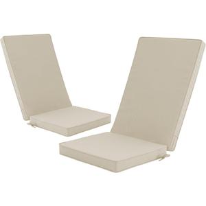 Outdoor Adirondack Chair Cushions Set of 2 - Removable Covers, Water-Repellent, Fade-Resistant, Non-Slip Bottom & Securing Straps, Universal Fit for Most Adirondack & Rocking Chairs - Cream