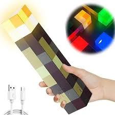 Light-up Wall Torch with Wall Mountable - 4 Color Night Light,LED Torch Light with Wall Mount & Hand Held,USB Rechargeable Night Light for Boys’Birthday Parties,Living Room Bedroom Decor (4 Colors)