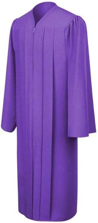 Unisex Adult Matte Graduation Gown, Choir Robe Purple 45XL (5'0"-5'2")