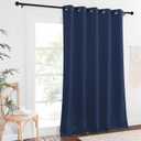 NICETOWN Blackout Navy Blue Bedroom Curtain 118 inches Long, Grommet Thermal Insulated Room Divider Drape Solid Window Treatment for Sliding Door/Living Room, W66 x L118, 1 Panel