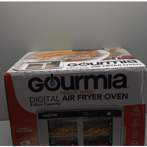 Gourmia French Door Air Fryer Oven - 37 Qt Large Capacity Convection Toaster Oven, FryForce 360°, Digital Display, 12 Cooking Presets, Dehydrate, Fits 13” Pizza, Dishwasher-Safe, White