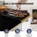 Super Automatic Espresso Machine 20 Bar With Milk Frother, Fully Automatic Bean to Cup Espresso Cappuccino and Latte Iced Coffee Maker Built-In Burr Grinder, Milk Container, Intuitive Touch Display