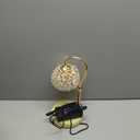 Candle Warmer Lamp with RGB Lighting - Dimmer Electric Candle Lamp Warmer Crystals Lampshade,Adjustable Height Wax Warmer Lamp with 2 Bulbs for Jar Candles,Gifts for Mom Womens(White)