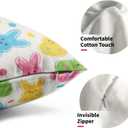 Easter Lumbar Pillow Covers 12X20 Inch Polka Dots Colorful Bunnies Rabbit Pillow Cases Farmhouse Spring Decorative Holiday Peep Throw Pillows Set of 2 Home Party Decor for Sofa Couch Bed