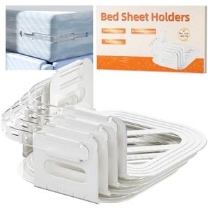 Bed Sheet Holders Keep Sheets Tight Heavy Duty Foldable Bed Sheet Holder Corner Fitted Sheet Straps Fit All Mattress Size Easy Installation, Pack Of 4