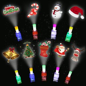 Fnayol Christmas Party Favors for Kids, 36Pcs LED Light Up Finger Lights Christmas Stocking Stuffers for Kids Light Up Rings Christmas Toy Gifts For Boys Girls Gifts Ring, Red