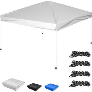 10x10 Canopy Replacement Top - for Straight Leg Canopy Tent, Pop Up Canopy Replacement Tent Cover, Waterproof Canopy Top for Outdoor Garden Patio Camping Sun Shade(Top Only) (White)