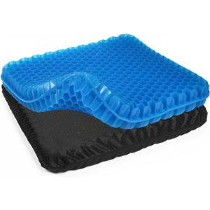 Gel Seat Cushion (20"x20"x2") for The Car or Office Chair, Super Large Gel Cushions for Elderly's Wheelchair, Temperature Neutral Grid Chair Pads for Long Sitting, Tailbone and Coccyx Pain Relief