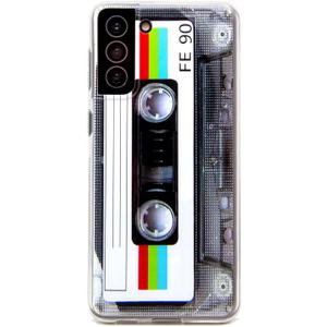 FAteam Case for Galaxy S21 Plus 5G Shockproof Scratchproof with TPU Soft Bumper Retro Cassette Tape Case Compatible with Samsung Galaxy S21+ 5G