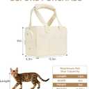 ONECUTE Dog Purse Carrier for Small Dogs Rabbit cat with Large Pockets, Cotton Bag, Dog Carrier Soft Sided, Collapsible Travel Puppy Carrier (Beige, 13.6" L x 6.5" W x 10" H)