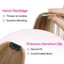 REECHO Clip in Hair Volumizer, Short Thick Clip in Hairpieces Adding Extra Hair Volume Extensions for Women with Thin Fine (Light Brown with Blonde Highlights, 8 Inch(Pack of 2))