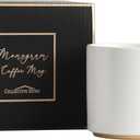 COLLECTIVE HOME - Monogram Ceramic Mugs, 15 oz Golden Initial Coffee Cups, Elegant Alphabet Tea Mugs, Elegant Personalized Mug with Gift Box, Luxurious Cups for Office and Home (t) (Gold-T)