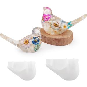 2PCS Bird Silicone Molds, 3D Bird Epoxy Resin Molds, Cute Animal Resin Casting Concrete Mold Unique Display Mold DIY Art Crafts Wall Hanging Halloween Christmas Home Decoration