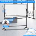 maxtek 72 x 40 Double Sided Rolling Whiteboard, Mobile Whiteboard Magnetic White Board - Large Reversible Dry Erase Board Easel Standing Board on Wheels with Stand (72 x 40 Black)