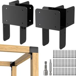 4x6 Stainless Steel Pergola Brackets, Heavy Duty Post Cap Tie Bracket 2Pcs