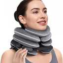 Built-in Inflatable Neck Stretcher with High-Front & Low-Back for Effective Traction, Neck Decompression Devices with 3-Layer Chambers in Varied Sizes, Neck Decompression Home Use