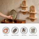 2PCS, Boho Shelves, Arched wall Shelf, Floating Shelf for Home Decor, wall Display for vases (Beige)