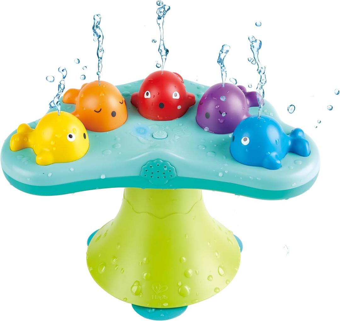 Hape Music Fountain Bath Toy| Whale Bathtub 2 Play Modes Toy with Music| Bathroom Shower Toy for Toddlers
