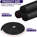 ToLanbbt Backer Rod EPDM Rubber 1" Diameter x 20' Length Caulk Saver Door Window Weather Stripping Seal for Concrete Filling Joints and Gaps (Black)