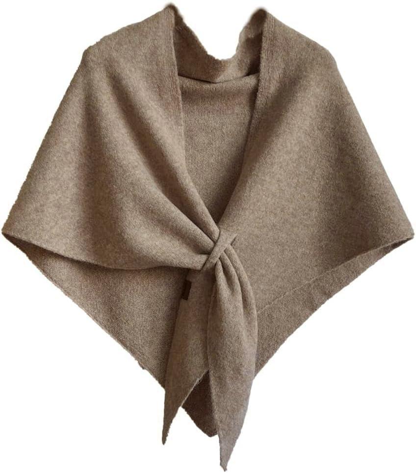 Winter Shawl Wraps Women Knitted Shawls and Wraps Cardigan Cape Wool Pashmina Shoulder Top Sweater Shawl Scarf 2025 (Khaki)
